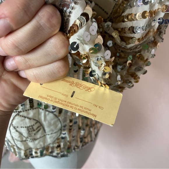 Nwt Vintage Argenti silk beaded and sequin blouse - Picture 3 of 13